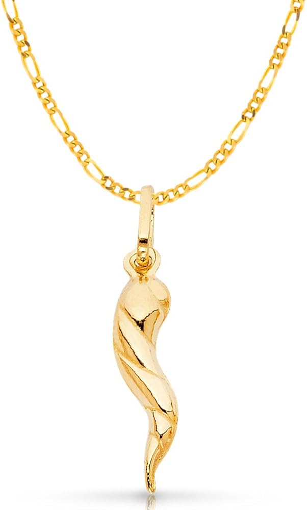 Men 14K Yellow Gold Twisted Cornicello 