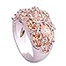 Psiroy 925 Sterling Silver Created Morganite Filled Knuckle Joint Ring Band