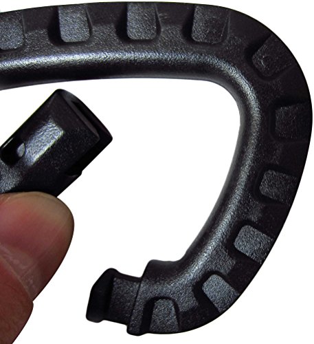 Tactical Carabiner Keychain - Hard Polymer Carabiners Climbing D Rings Light Weight Spring Snap Gear Clip Utility Hooks Backpack Hanging Buckle for Camping Hiking Fishing (Black, 6PCS)