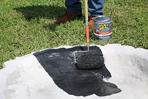 Flex Seal Liquid Waterproof Rubber Sealant Coating, Leak Repair & Patch for Roof, Gutters, Concrete & Basements, Brush/Roll/Dip/Pour, Gray, 32 oz (945 mL)