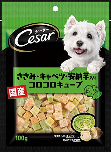 シーザー スナック 成犬用 100g×36袋 ささみ・キャベツ・安納芋入りコロコロキューブ おやつ ドッグフード ケース販売 大容量