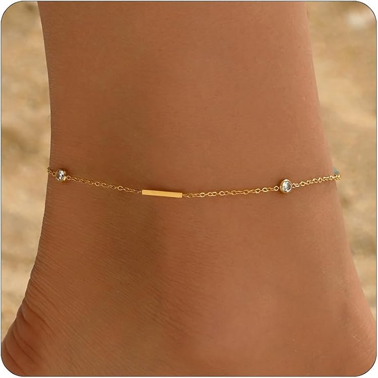 thumbnail image 2 of Barzel 18K Gold Plated Flat Mariner Anklet For Women – Made In Brazil, Lobster Claw Clasp 2 of 13