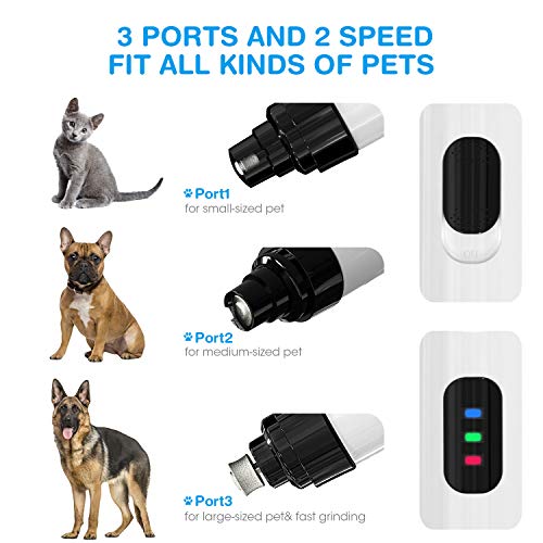 Belita Amy Dog Nail Grinder-Electric Dog Nail Trimmer Clipper, 2-Speed Low Noise Rechargeable Pet Nail Trimmer, Painless Paws Grooming and Smoothing for Small Medium Large Dogs and Cats