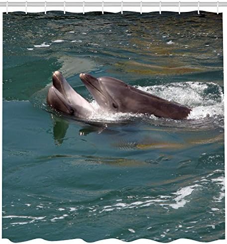 Sea Animal Dolphins shower curtains 100% Polyester Waterproof Shower Accessories 66B72 Inch