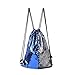Drawstring Gym Sport Bag,Portable Sequin Drawstring Bag Backpack for Sports Outdoor Travel Pack (Blue)