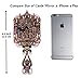 Ivenf Large Size Sun & Castle Vintage Style Foldable Make-Up Metal Hand Mirror, Basso-Relievo Castle Pattern, Bronze & Pink (Manufacturer Discontinued)