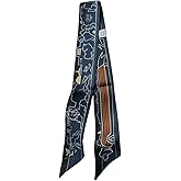 JERLA 100% Mulberry silk Scarf Head Hair Ribbon Handbag Handle wrap Tie Bundle Neckerchief Scarf for women