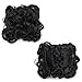 Benehair Messy Bun Hair Piece with Combs Clip in Bun Scrunchie Juva Bun Dish Fluffy Wavy Hair Updo Easy Stretch Big Chignon Short Ponytail Hairpiece for Women Dark Black 90g