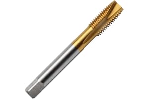 Aceteel M24 X 3 Titanium Coated Spiral Point Tap, HSS TiN Coated Spiral Point Thread Tap M24 X 3