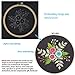 Full Range of Embroidery Starter Kit with Pattern, Kissbuty Cross Stitch Kit Including Embroidery Cloth with Floral Pattern, Bamboo Embroidery Hoop, Color Threads and Tools Kit (Black Flower)