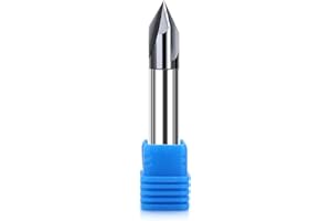 JIANXING 1/2” Carbide Chamfer End Mill, 60 Degree, Carving Bits, V Groove, 4 Flute AlTiN Coating for Alloy Steels, Hardened Steels