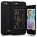 iPhone 6S Case, TORU [Slim Hard Wallet Case Black] Card Holder ID Slot Protective Dual Layer Cover with Hidden Storage Compartment & Mirror for iPhone 6S / iPhone 6 - Matte Black