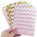 Fyess 100PCS Gold and Pink Candy Treat/Favor Paper Bags, Food Safe Biodegradable Paper Treat Sacks Perfect for Party Filled with Small Favors.(Two Color, Two Styles)