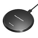 Wireless Charger RAVPower Qi Certified Standard Wireless Charging Pad for iPhone X / 8 / 8 Plus 10W Fast Wireless Charge for Samsung Galaxy S9+/ S9 / S8 / Note 8 and All Qi-Enabled Phones (NO Adapter)