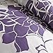 Madison Park Lola Sateen Cotton Comforter Set-Casual Medallion Floral Design All Season Down Alternative Bedding, Shams, Bedskirt, Decorative Pillows, Queen, Grey/Purple 7 Piece