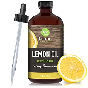 Lemon Essential Oil • 4 Oz • Undiluted Cold Pressed 100% Pure Therapeutic Grade Lemon Essential Oil - FREE 20 Recipe eBook & Glass Dropper - Aromatherapy Lemon Oil (Citrus Limonum) by La Lune Naturals