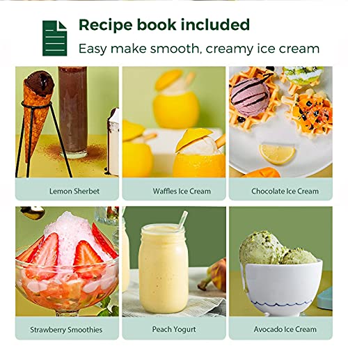 FOOING Ice Cream Makers Countertop, Homemade Ice Cream Machine, 1.5