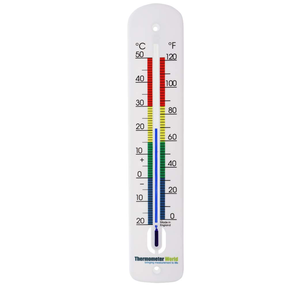 Large Outdoor Thermometer - 380 mm Garden Thermometer Outdoor for Use in Garden Greenhouse Patio Sun Terrace Shed Allotment Wall Classic Indoor Outside Temperature Gauge (Multi Coloured)
