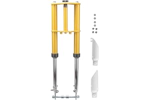 SUNQIAO CRF50 Forks, 510mm Front Fork Suspension Dirt Pit Bike Assembly Replacement for Honda CRF50 (Gold)