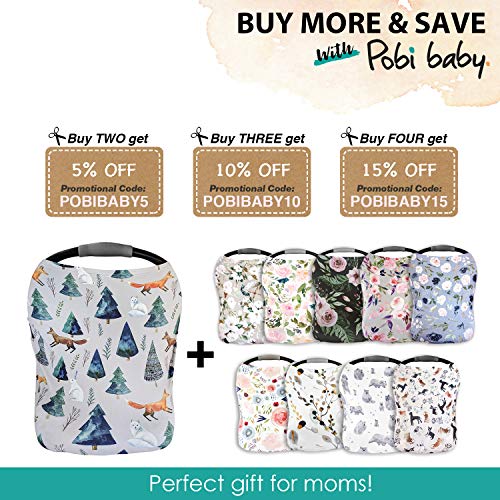 Premium Soft, Stretchy, and Spacious 4 in 1 Multi-Use Cover for Nursing, Baby Car Seat, Stroller, Scarf, and Shopping Cart - Best Gifts by Pobibaby (Magical)
