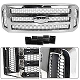 Make Auto Parts Manufacturing Chrome Grille Assembly With Gray Honey Comb Insert For Ford SuperDuty Pickup F-Series F250 F350 F450 F550 2005-2007 (XLT/Lariat OR Amarillo Models) - FO1200456