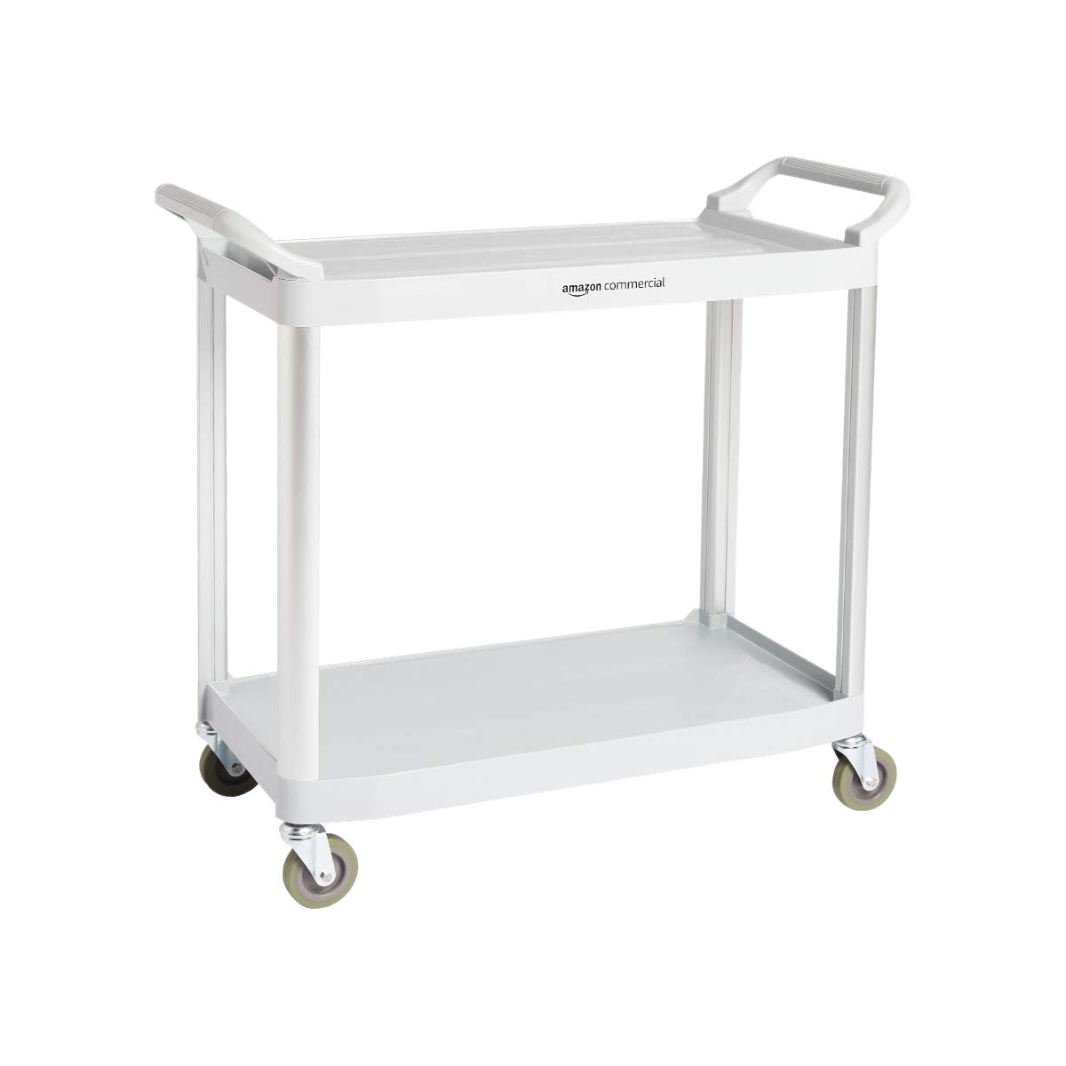AmazonCommercial 2 shelves Utility Cart with 400 lbs loading capacity, Grey