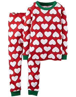 Carter;s Baby Girls' 2 Piece Cotton Snug Fit Pjs (6M, Red)