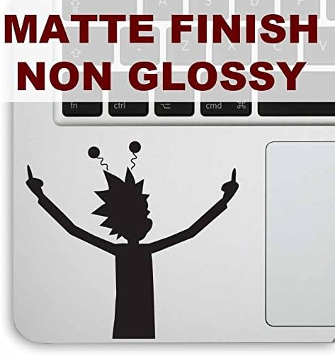 LIMITED EDITION Aftermarket Graphics - 2x Qty Rick and Morty Middle Finger for laptop / car / guitar Vinyl Decal Sticker (MATTE BLACK)