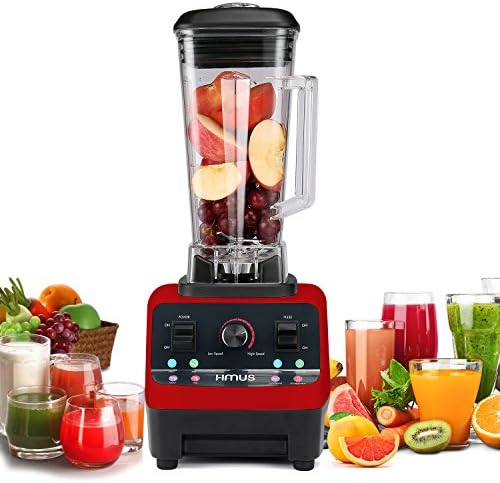HANMEIUS Blender Multi Speed Electric Commercial Power Blender High Professional Performance Processor Mixer Nutrition Blender for Ice, Smoothies, Vegetables(Red)