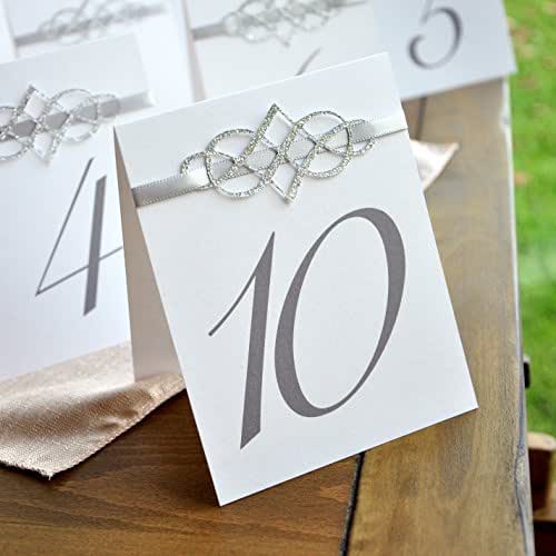 Table Numbers 110. Table Number Tents Silver. Table