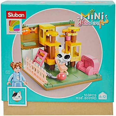 Sluban Mini Artigianato – Set Di 8 Pezzi (4 Modelli Assortiti) Mattoncini Compatibili, Multicolore, M38-B0919