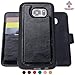SHANSHUI Wallet Case Compatible with Samsung Galaxy S7 Edge, Detachable 2 in1 RFID Blocking Holster with Cards Holders and Cash Pocket (S7 Edge-Black)
