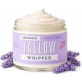 Lady May Tallow Whipped Tallow 9oz - All Natural Face Cream + Whole Body Moisturizer for Dry Skin - Made With Scented Oil Blend - No Preservatives, Parabens or Seed Oils - USA Made (Lavender)