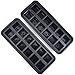 24 Cube Silicone Ice Cube Trays (2 Pack of 12 Ice Cubes Trays) Odor Free & No Aftertaste - Easy Release Soft Silicone Ice Molds - Perfect for Large or Small Ice Cubes