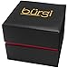 Burgi Women's BUR195 Swarovski Crystal & Diamond Accented Watch - Comfortable Leather Strap in A Gift Box (Yellow Gold & Black)
