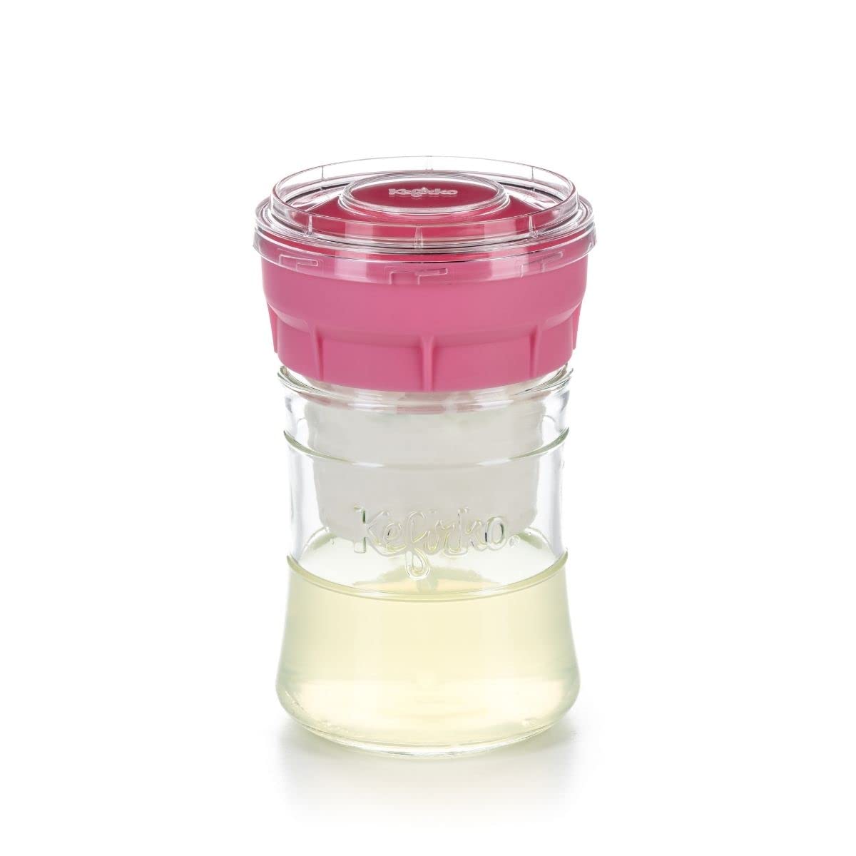 KEFIRKO Forming Kit - The Ideal Set for Making Kefir at Home | Cheese Maker Pack + Recipe Booklet | 850 ml | BPA Free | Pink — image 1