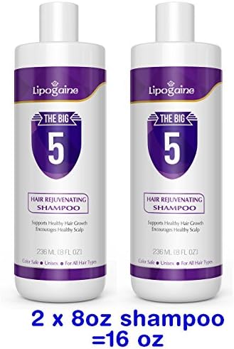Lipogaine Hair Stimulating All Natural Shampoo for Hair Thinning & Breakage (purple) (16oz)