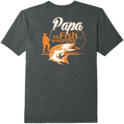 Mens Papa The Fish Whisperer T Shirt Large Dark Heather