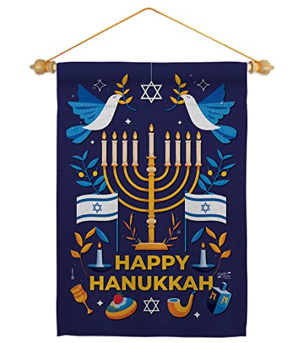 Hanukkah Bless Wall Tapestry Home Decor Banner Patio Porch Lawn Garden Flag Pol…