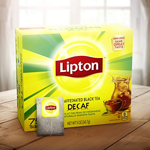 Lipton Tea Bags For a Delicious Beverage Decaffeinated Black Tea