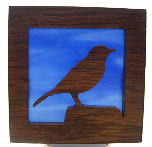 Stain glass night light bird silhouette Handmade in the USA