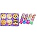 Townley Girl Emoji Super Sparkly Lip Balm for Girls, Four Fruity Flavors with Decorative Carrying case