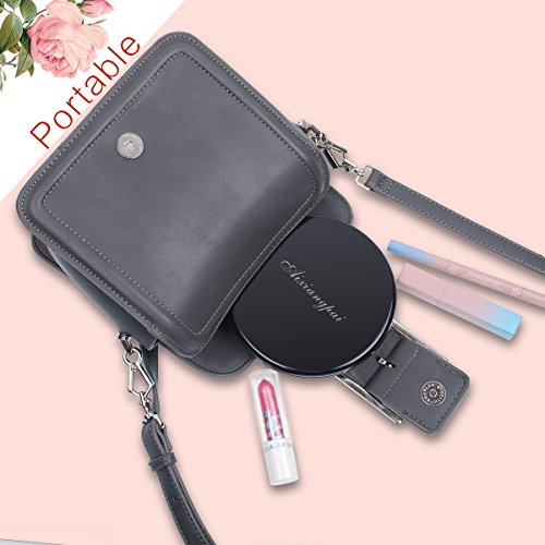 Lighted Travel Makeup Mirror, 1x/10x Magnifying Mirror, Handheld Folding Compact Mirror with LED Lights for Cosmetic, Camping, Personal Use and Travel