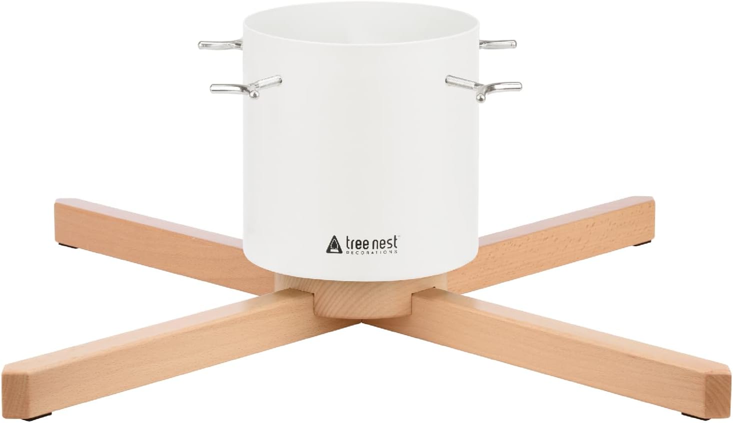 Tree Stands - Tree Nest Christmas Tree Stand Base Tree Holder Modern Design for 7.2ft Real Trees Metal Stable for Xmas Tree Decoration The Desiner M (White)