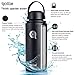qottle 32oz Stainless Steel Vacuum Insulated Water Bottle - Large Double Wall Flask - Wide Mouth with BPA Free Flex Cap Leak Proof Thermos for Gym Office Travel Camping Hiking Outdoor Sports-Black
