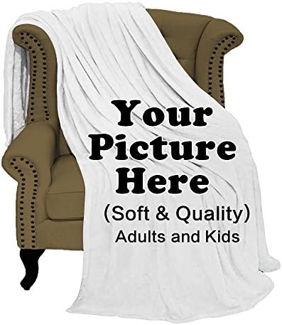 NICTIME Personalized Soft Coral Plush Blanket Custom Your Photo Collage Name Kids Baby Adult, 58"X80"