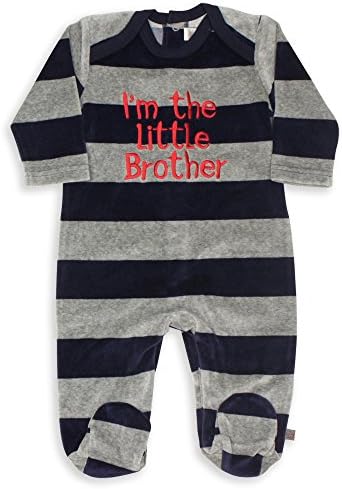 The Essential One Baby Boys' Little Brother Coverall 6-9 months Blue
