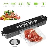 Automatic Vacuum Sealer Machine, FLAGPOWER Vacuum Sealer with 15PCS Free Sealer Bags Air Sealing System for Food Preservation Preserve Food Flavor and Overall Quality