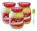 Lowensenf Extra Hot German Mustard, 9.3 oz (3 Pack) Bundled with PrimeTime Direct Silicone Basting Brush in a PTD Sealed Bag