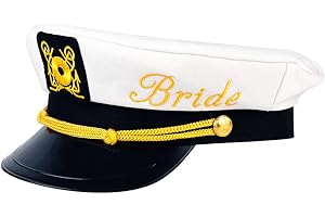 BROSASH Bachelorette Party Captain's Hat - Cute Bride to Be Nautical Bachelorette Hat | Fun Bridal Shower Accessories Decor Wedding
